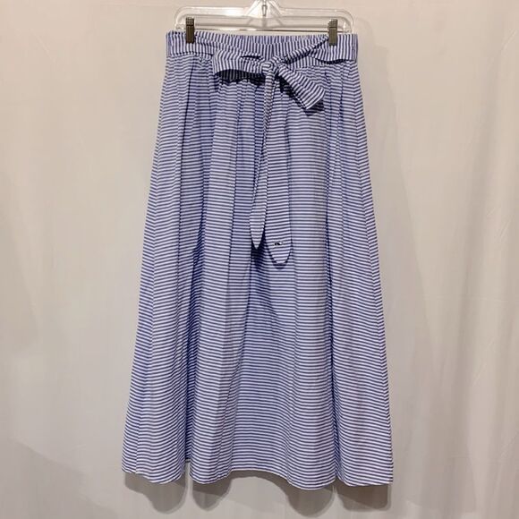 VINEYARD Vines x Target Striped Midi Skirt Navy/White Pockets Women's Size Small - Picture 1 of 9
